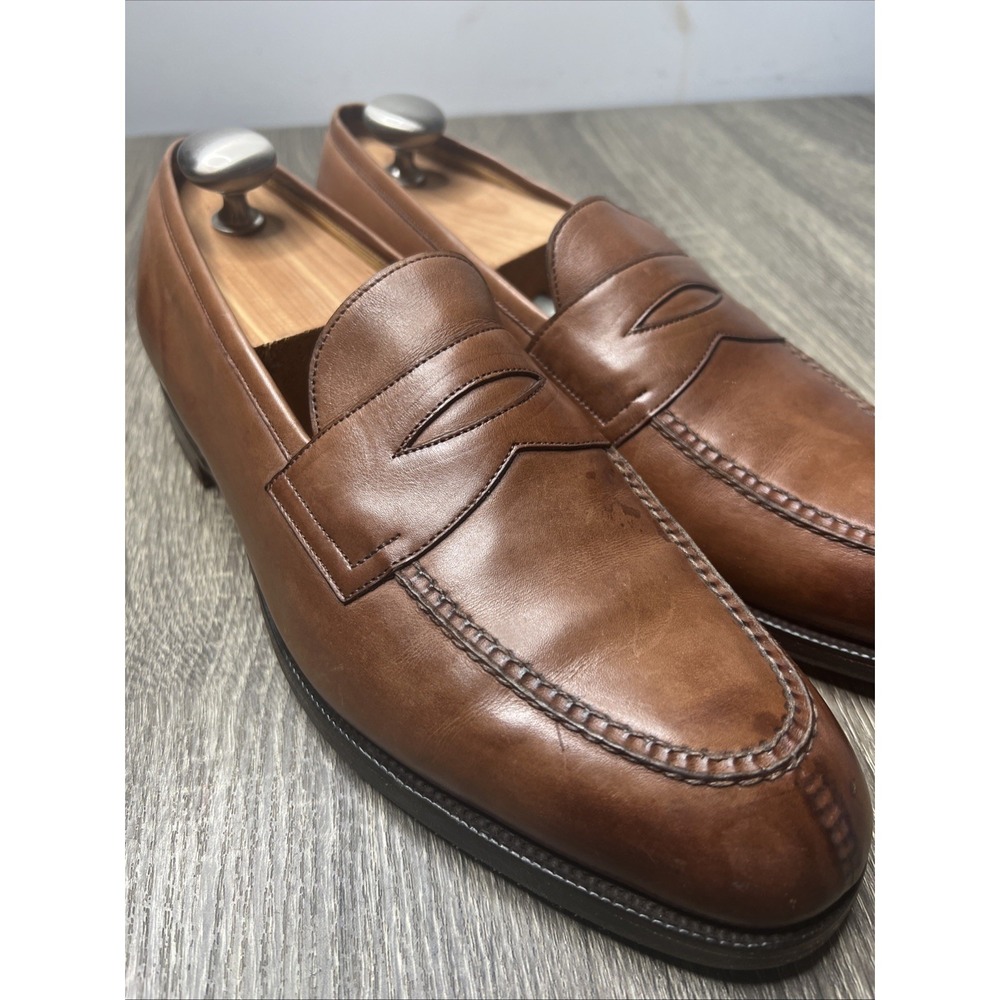 Edward Green Sloane Penny Loafers Brown Leather Slip On Shoes UK 9/9.5 US 10 D - Picture 3 of 16